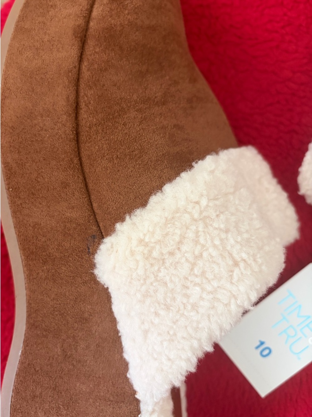 ❤️Time and Tru Girls' Chestnut Brown Slip-On Plush Lined Slippers New Size 10 - Picture 7 of 9